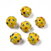 Polymer Clay Rhinestone Beads