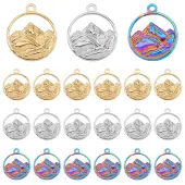 DICOSMETIC 18Pcs 3 Colors 304 Stainless Steel Pendants