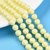 Baking Painted Pearlized Glass Pearl Bead Strands