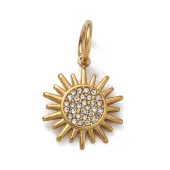 304 Stainless Steel Micro Pave Clear Cubic Zirconia Pendants