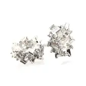 Column Brass Micro Pave Cubic Zirconia Spacer Beads