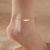Feather 201 Stainless Steel Link Anklets for Women