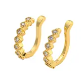 Brass Micro Pave Cubic Zirconia Cuff Earrings