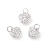 Brass Micro Pave Cubic Zirconia Charms