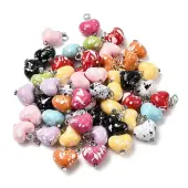 Spray Painted Opaque Acrylic Heart Pendant Decorations