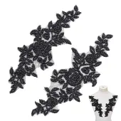 2Pcs Sew on Flower Appliques