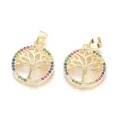 Brass Micro Pave Cubic Zirconia Pendants