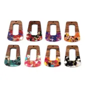 Transparent Resin & Walnut Wood Pendants