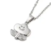 Brass Clear Cubic Zirconia Cable Chain Smiling Face Cloud Flower Pendant Necklaces