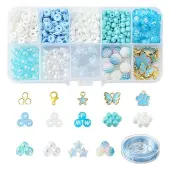 DIY Round Acrylic & Glass Beads Bracelets Jewelry Kits