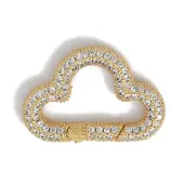 Rack Plating Brass Micro Pave Cubic Zirconia Twister Clasps