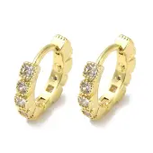 Rack Plating Brass Micro Pave Clear Cubic Zirconia Huggie Hoop Earrings for Women
