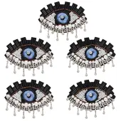 5Pcs Evil Eye Cloth Embroidered Appliques