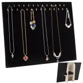 28 Golden Hooks Velvet Necklace Display Board