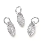 Brass Micro Pave Clear Cubic Zirconia Pendants