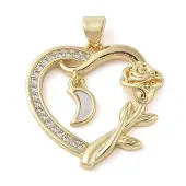 Brass Micro Pave Clear Cubic Zirconia Pendants