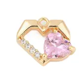 Brass Micro Pave Cubic Zirconia Charms