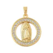 Brass Micro Pave Clear Cubic Zirconia Pendants