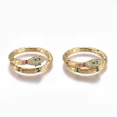 Brass Micro Pave Cubic Zirconia Cuff Rings