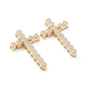 Brass Micro Pave Cubic Zirconia Slide Charms