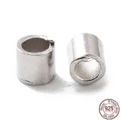 Anti-Tarnish Rhodium Plated 925 Sterling Silver Spacer Tube Beads