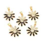 Real 18K Gold Plated Brass Micro Pave Cubic Zirconia Pendants