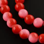 Two-Color Baking Painted Glass Bead Strands