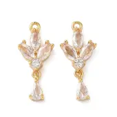 Brass Micro Pave Cubic Zirconia Pendants