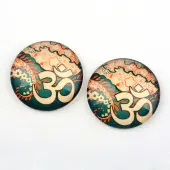 Yoga Theme Glass Cabochons