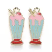 Light Gold Plated Alloy Jewelry Enamel Pendants