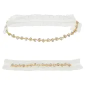 2Pcs Flower Pattern Polyester Lace Elastic Bridal Garters