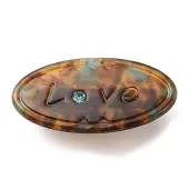 Oval with Word Love Resin Alligator Hair Clips
