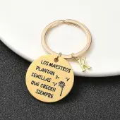 201 Stainless Steel & Brass Letter Keychain