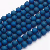 Electroplate Natural Druzy Agate Beads Strands