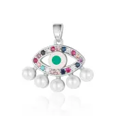 Brass Micro Pave Cubic Zirconia Pendants