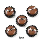 5Pcs Fuuny Painted Glass Beads Enamel Beads