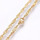 304 Stainless Steel Singapore Chain Necklaces