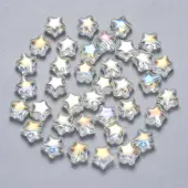 Transparent Spray Painted Glass Beads