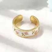 Brass Enamel Cuff Rings