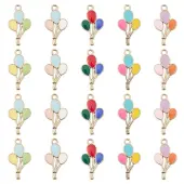 20Pcs 5 Colors Alloy Enamel Pendants