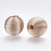 Wood Beads Covered with Polyester Cord Wire