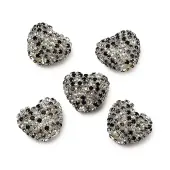 Sparkling Acrylic Heart Beads with Rhinestone Embellishment