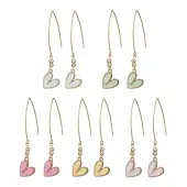 Alloy Heart with Acrylic Beaded Dangle Earrings