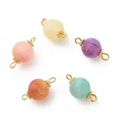 Natural Weathered Agate Connector Charms