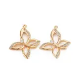 Brass Micro Pave Clear Cubic Zirconia Pendants