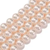 Baking Painted Pearlized Glass Pearl Round Bead Strands