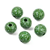 Christmas Printed Schima Wood European Beads