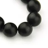 Synthetic Black Stone Beads Strands