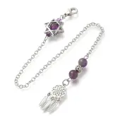 Round Natural Amethyst Dowsing Pendulums