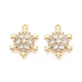 10Pcs Brass Micro Pave Clear Cubic Zirconia Pendants